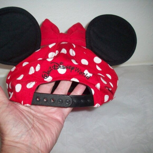 Disney Minnie Mouse Red Polka Dot Bow Hat - Picture 6 of 6